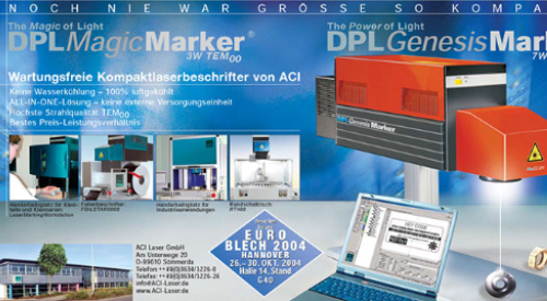 ACI Flyer aus dem Jahr 2004 zur EuroBlech