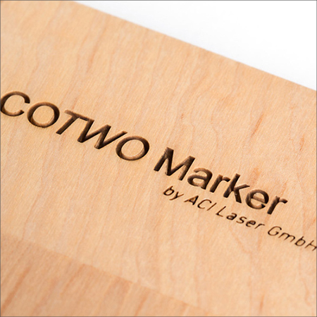 Wood application with laser marking