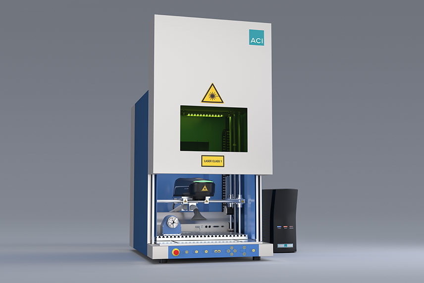 Laserstation Workstation Professional mit Faserlaser und Rotationsachse