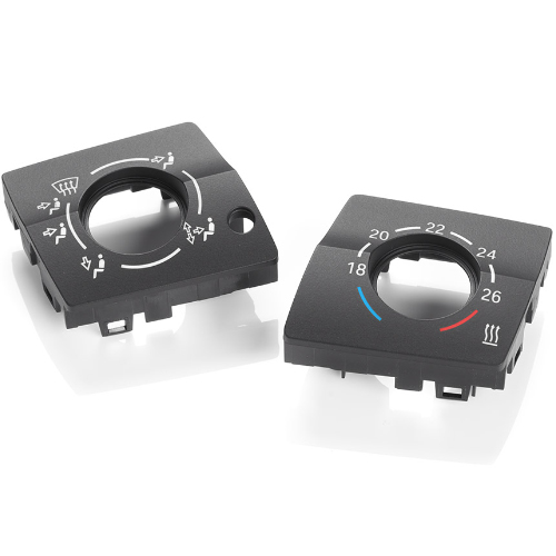 Laserbeschriftetes Bedienelement aus der Automobilbranche