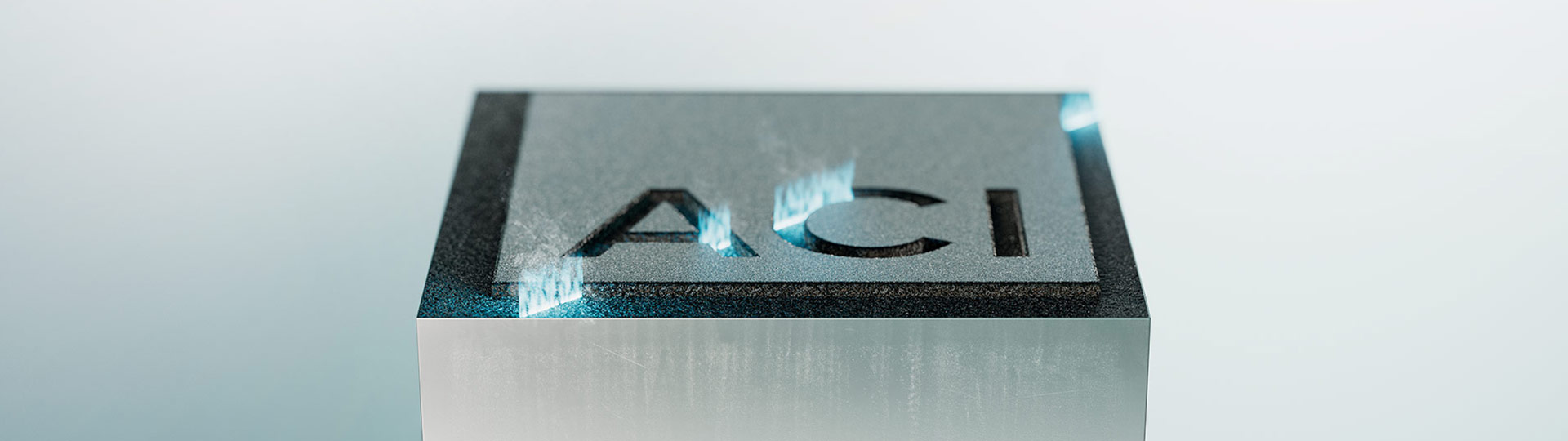 Laser engraving of a metal block