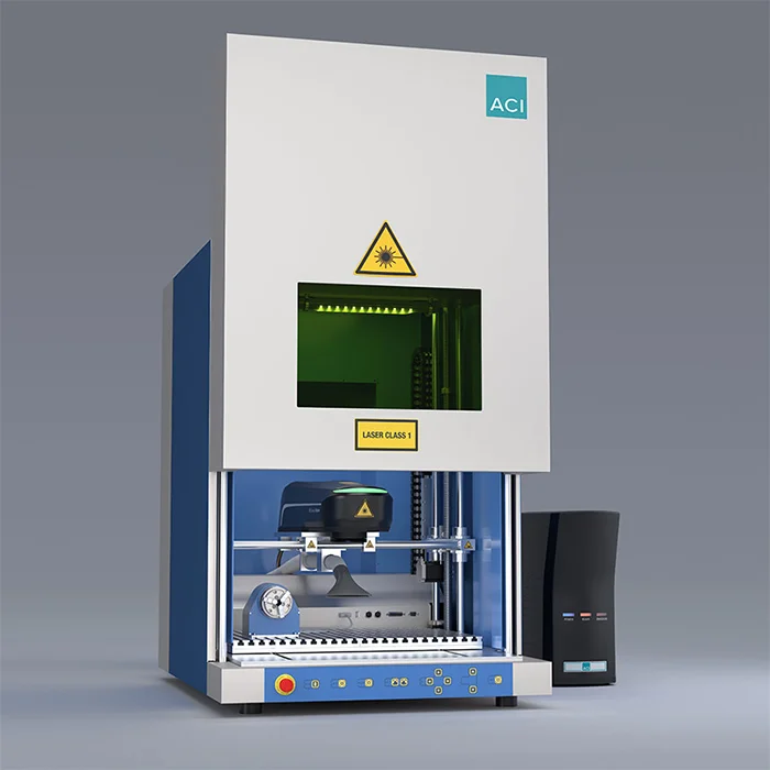 Laserstation Workstation Professional mit Faserlaser DFL Ventus Marker und Rotationsachse