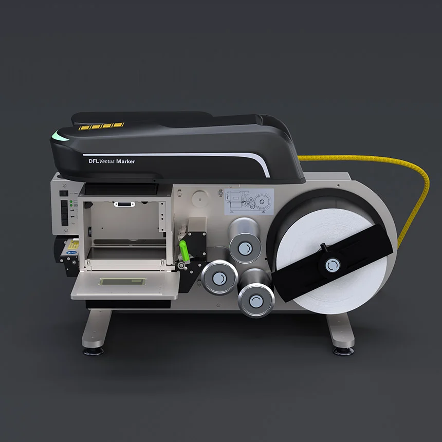Folienhandlingsystem Foil Star mit Faserlaser der Business Fiber Serie, Seitenansicht