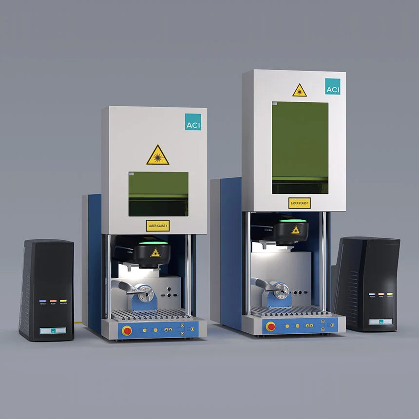 Laser station workstation Classic and XL with fiber laser of the Business Fiber series and rotation axis
