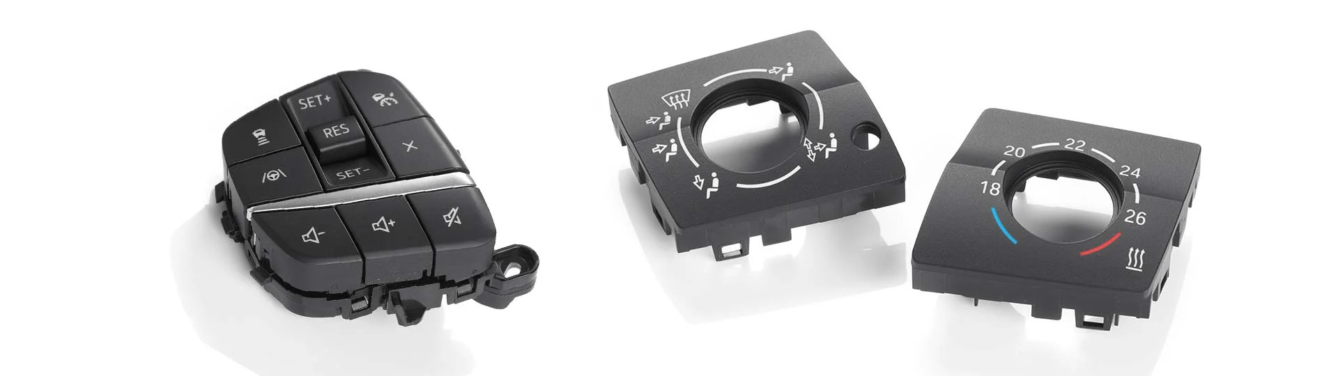 Laser-marked control element for cars from the automotive industry